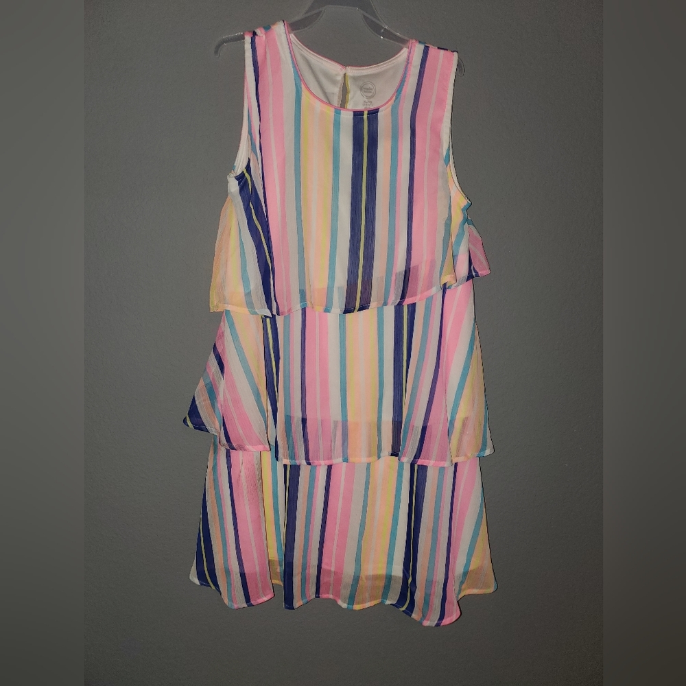 Wonder Nation Dress Multi Color Sleeveless Easter 14/16 plus Spring